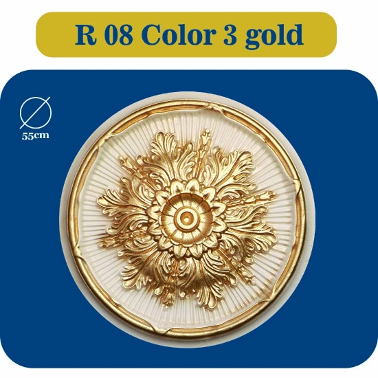 图片 دور لوستری پلی استایرن مدل R 08 COLOR3 GOLD