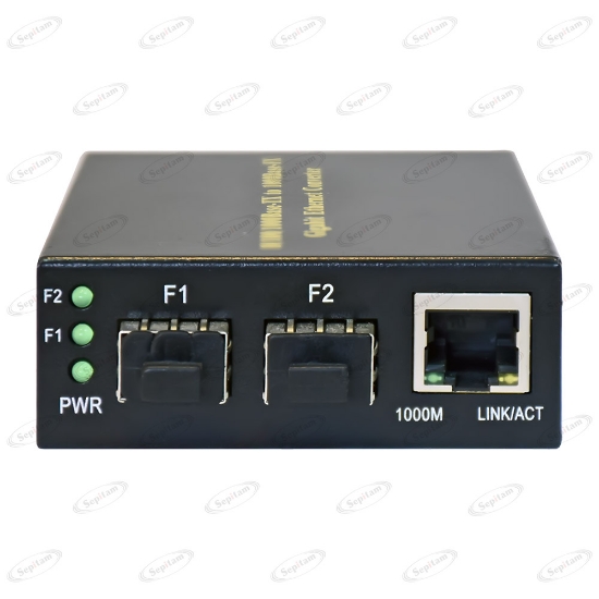 صورة مدیاکانورتر 1 پورت 10/100/1000Mbps و 2 پورت آپلینک 1G SFP با قابلیت Redundant ( مدل: Sepitam-MC21G-DSFR )